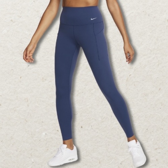 Nike Universa Leggings Medium Support Moisture-Wicking Versatile Fabric Blue NWT - Picture 1 of 10